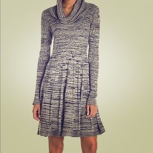 Calvin Klein Cowl-Neck Fit & Flare Sweater Dress